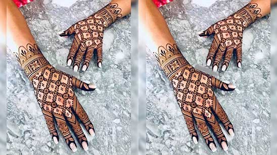 Very Simple Bharwa Mehndi Design