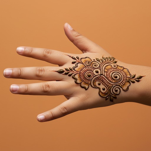 Front Hand Simple Mehndi Design For Kids