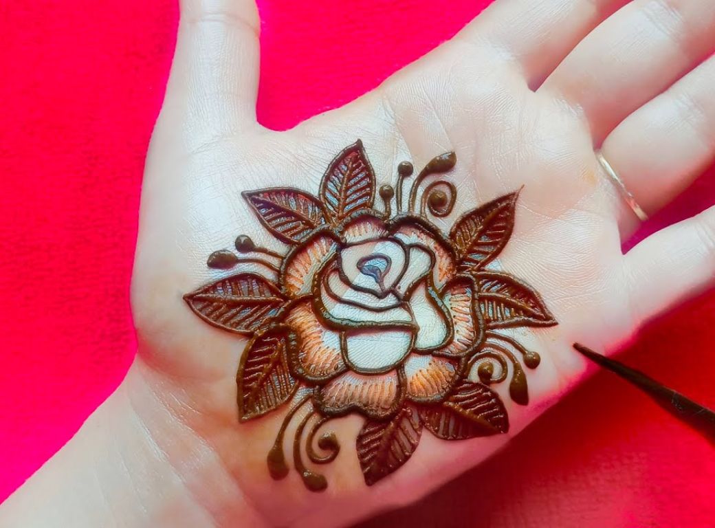 Mehndi Design With Rose