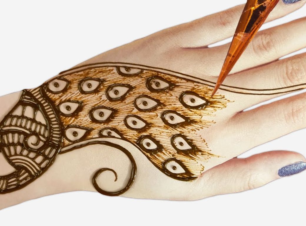 Rajasthani Backhand Mehndi With Peacock