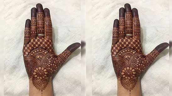 Front Hand Very Simple Bharwa Mehndi Design